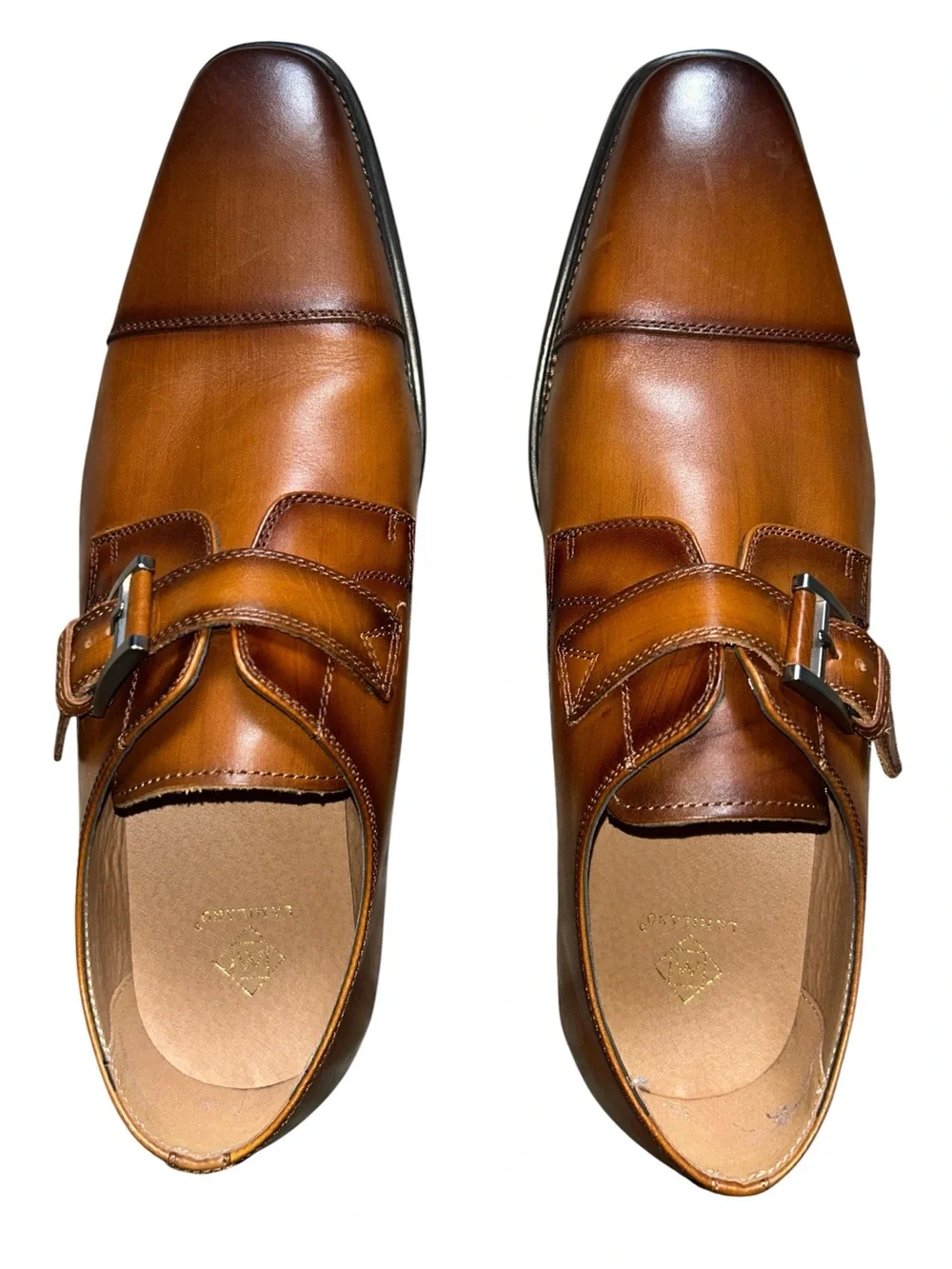La Milano Willem Cognac Leather Single Monk Strap Loafer Men’s 13 Quiet Luxury